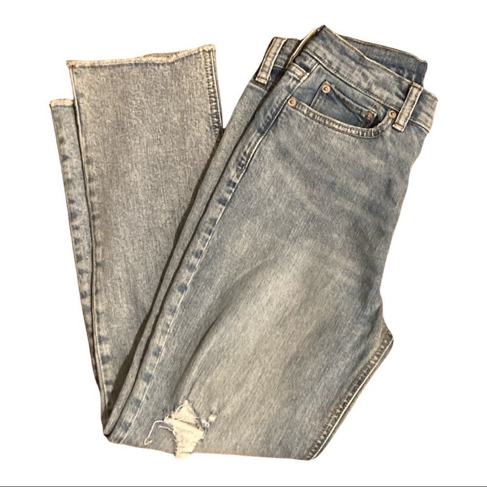 Gap big girls blue mid wash ripped denim jeans size 14